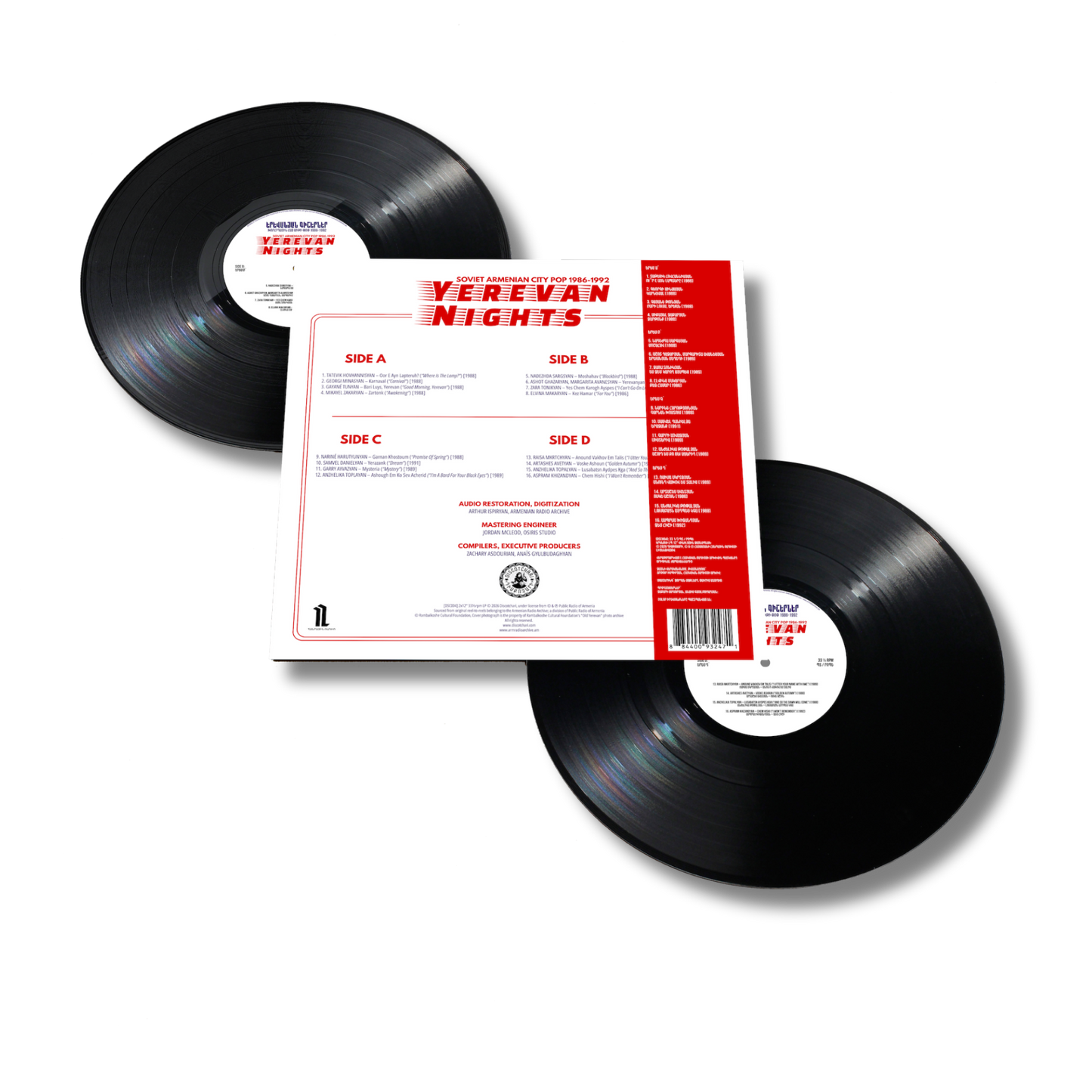 *PREORDER* [DSC004] Various Artists - Yerevan Nights (Soviet Armenian Cit Pop 1986-1992) 2x12" Gatefold Double-LP with Obi sleeve and more!