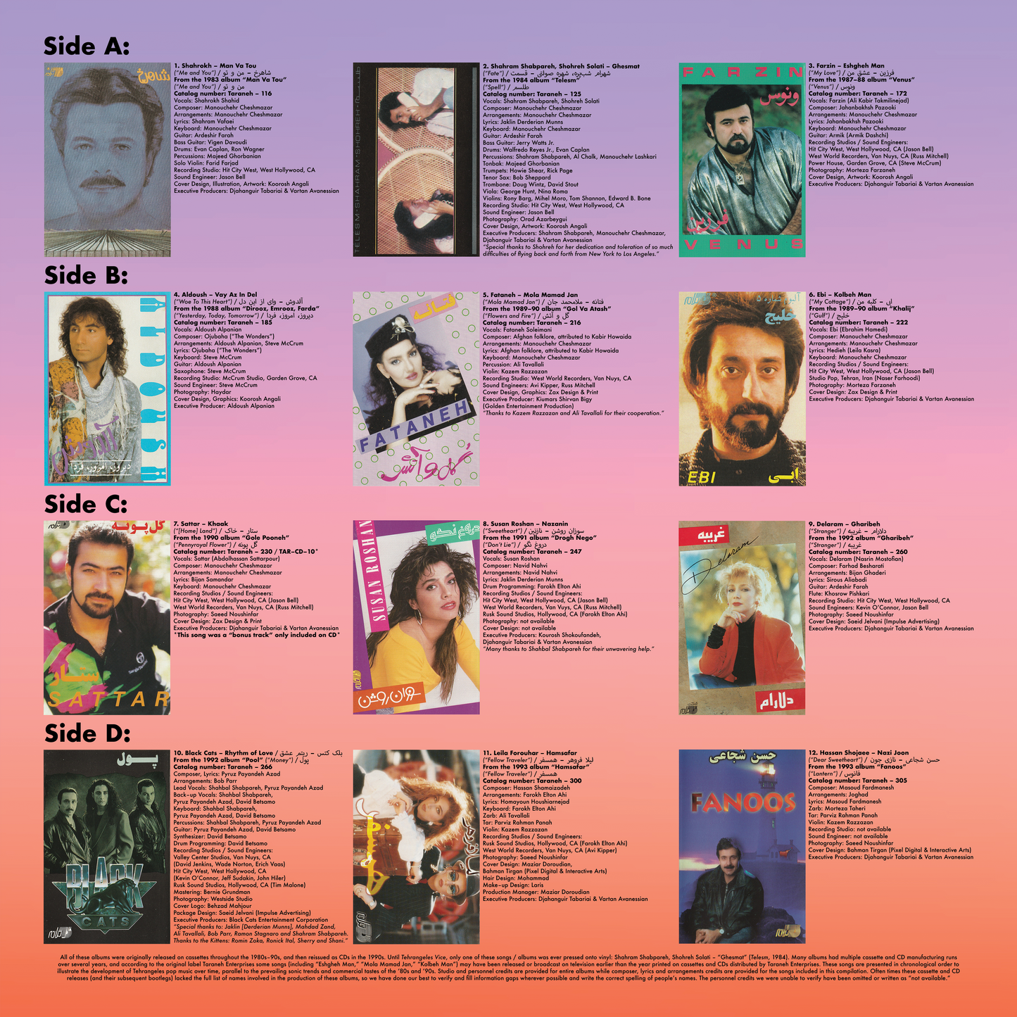 [DSC002] Various Artists - Tehrangeles Vice (Iranian Diaspora Pop 1983-1993) 2x12" Double-LP Gatefold with Obi sleeve and more!