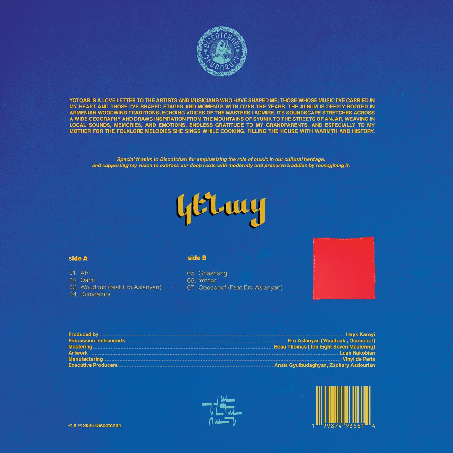 (PREORDER) [DSC003] Hayk Karoyi - Yotqar 12" LP